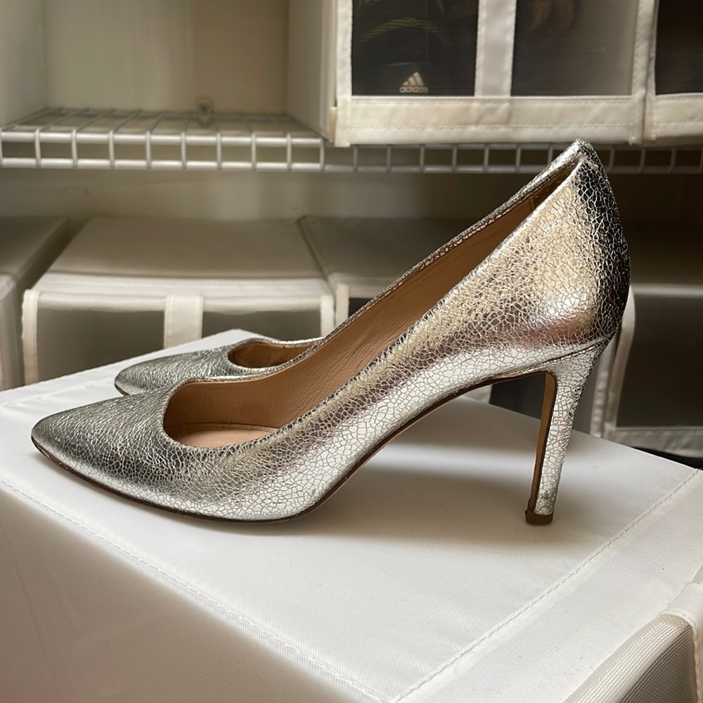 J crew heels in silver